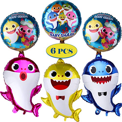 3 Baby Cute Shark Party Supplies Balloons Birthday Decorations Children Birthday Doo Doo Party Balloon Set 3 Pcs